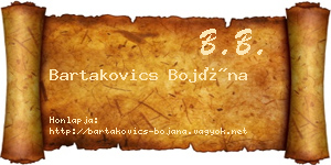 Bartakovics Bojána névjegykártya